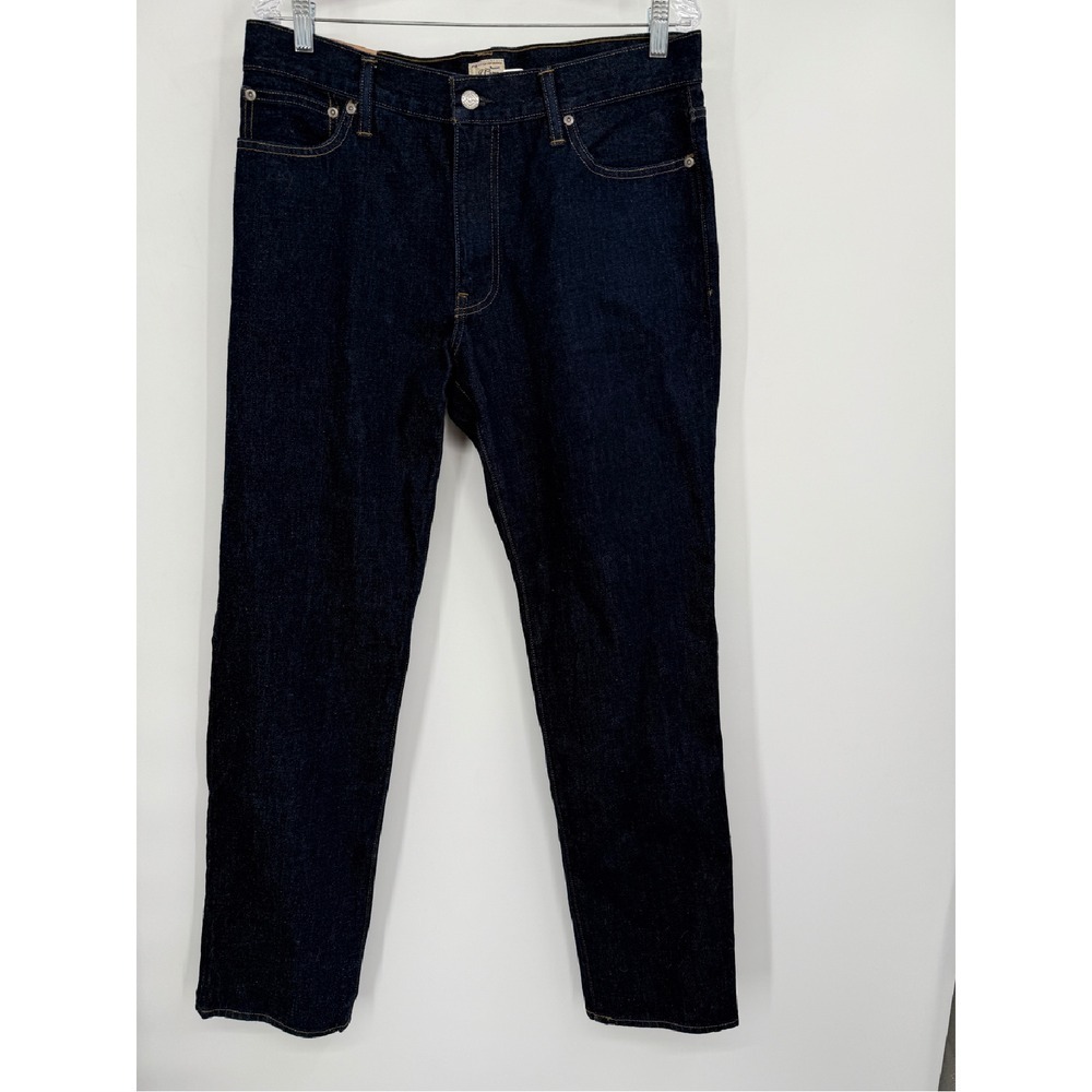 J.Crew Classic Relaxed Jeans Men's 32 X 34 Blue Denim Straight Leg Dark Wash NWT